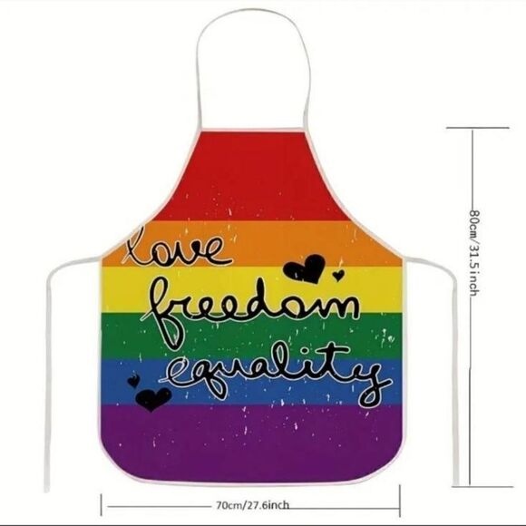 Pride Rainbow Love Freedom Equality Unisex Apron #7 - Picture 3 of 3